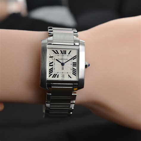 cartier tank francaise medium stainless steel|cartier tank francaise automatic watch.